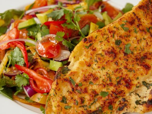 salad garlic bread